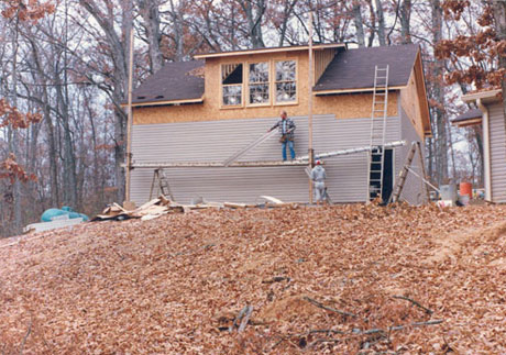 Dormer in upstairs of garage